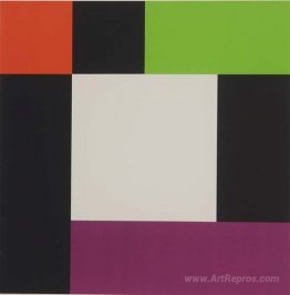 Three Colours Surrounded by Equal Amounts of Black and White