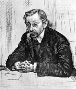 Pencil drawing of Belgian poet Émile Verhaeren