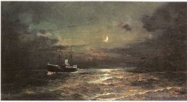 Boat at moonlight