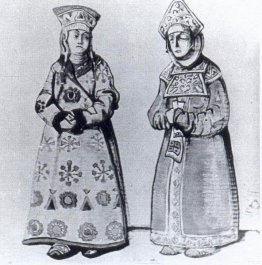 Sketch of costumes for "Snow Maiden"