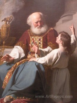 Painting of Samuel learning from Eli