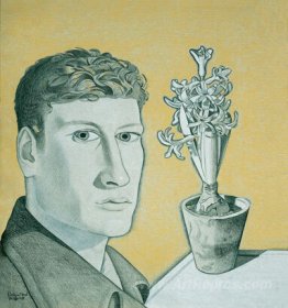 Self-Portrait with Hyacinth in a Pot