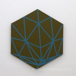 Hexagon with turquoise lines