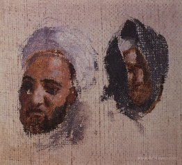 The two men's heads in turbans