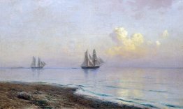 Seascape with sailboats