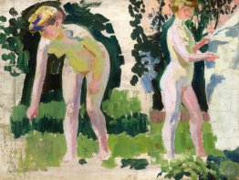 Two Studies of a Nude Outdoors