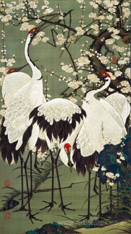 Plum Blossoms and Cranes