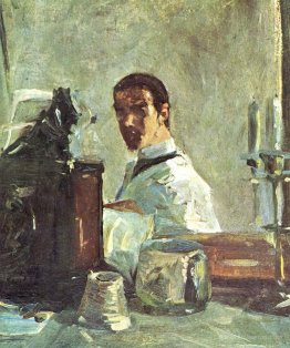 Self-portrait in front of a mirror