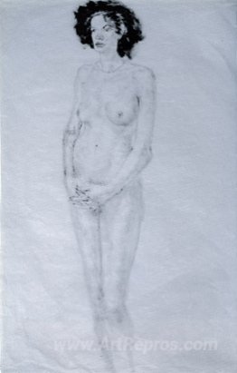 Standing Nude Woman with Crossed Fingers