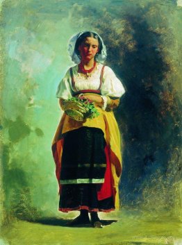 Italian woman with a basket of flowers