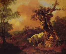 Landscape with a Woodcutter and Milkmaid