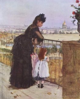 Woman and child on the balcony