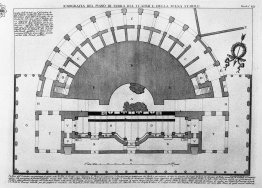 Ground plan of the ground floor of the theater and the stage of