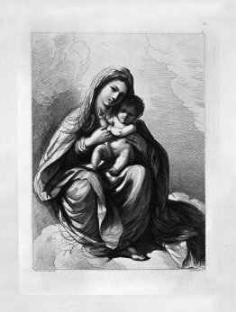 The Virgin and Child seated on the clouds of blessing, by Guerci