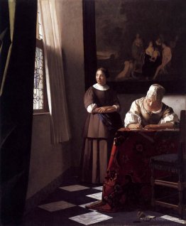 Lady Writing a Letter with Her Maid