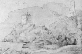 Drawing of the castles of Alsacien Ortenberg (right) and Ramstei