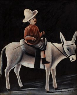 A boy on a donkey