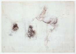 Studies of Leda and a horse