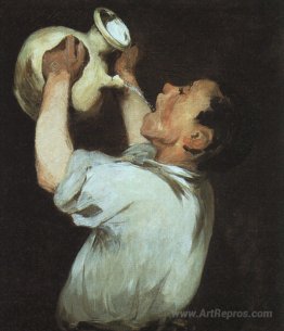 A boy with a pitcher