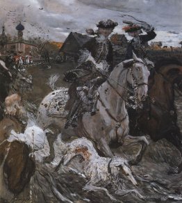 Peter II and Princess Elizabeth Petrovna Riding to Hounds