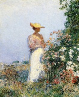 Lady in Flower Garden