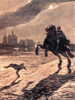 Bronze Horseman. Design for a cover to Pushkin's poem.