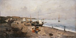 Boats and Children on the Beach