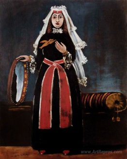 Georgian woman with tambourine