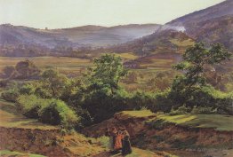 Mountain landscape with the ruins of Liechtenstein in Mödling