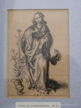 Engraving on copper of the Annunciation