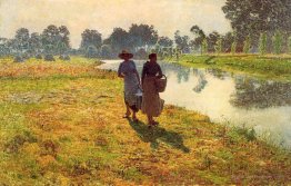 Young peasant women at the leie