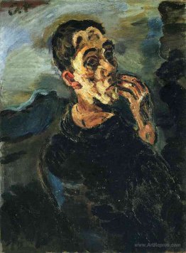 Self-Portrait with Hand by his face.