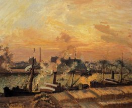 Boats, Sunset, Rouen