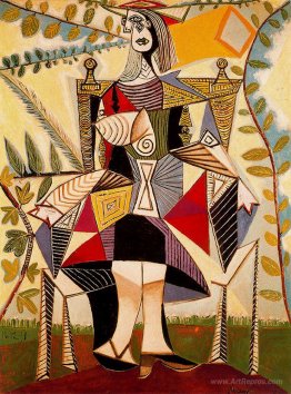 Seated woman in garden