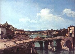 View of an Old Bridge Over the River Po, Turin