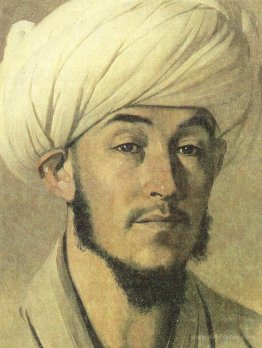 Portrait of a man in a white turban