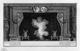 Fireplace: frieze on a medal with his imperial backhand; inside