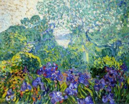 Landscape with Violet Irises