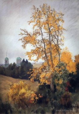 Autumn landscape with church