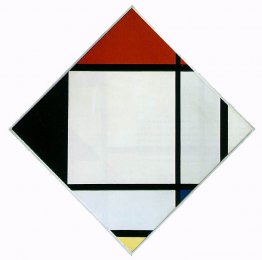 Lozenge Composition with Red, Black,Blue and Yellow