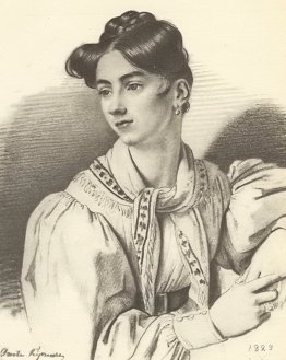 Portrait of an unknown woman with a kerchief on her neck