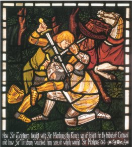 The Fight with Sir Marhalt, from 'The Story of Tristan and Isold