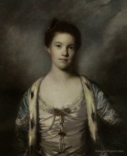 Portrait of Bridget Moris in a White Silk Dress