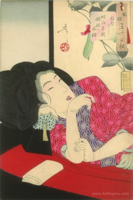 Looking sleepy - The appearance of a courtesan of the Meiji era