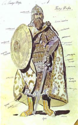 Costume design for Igor in the production of Prince Igor at the