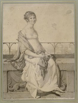 Portrait of miss Barbara Bansi sitting in an Italian landscape