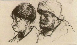 Head of a Girl, Bareheaded, and Head of a Man with Beard and Cap