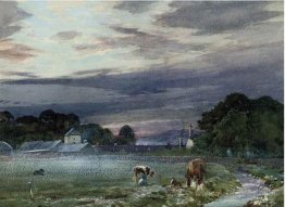 View of Philiphaugh Farm, Selkirk at dawn