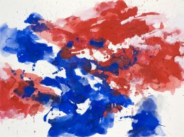 Red & Blue' - abstract watercolor painting on paper - nr. G 622