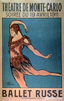 Poster for the 1911 Ballet Russe season showing Nijinsky in cost